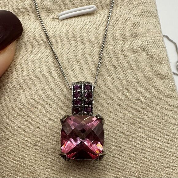 Vintage STS Chuck Clemency pink topaz and Sterling silver necklace! - Picture 14 of 15